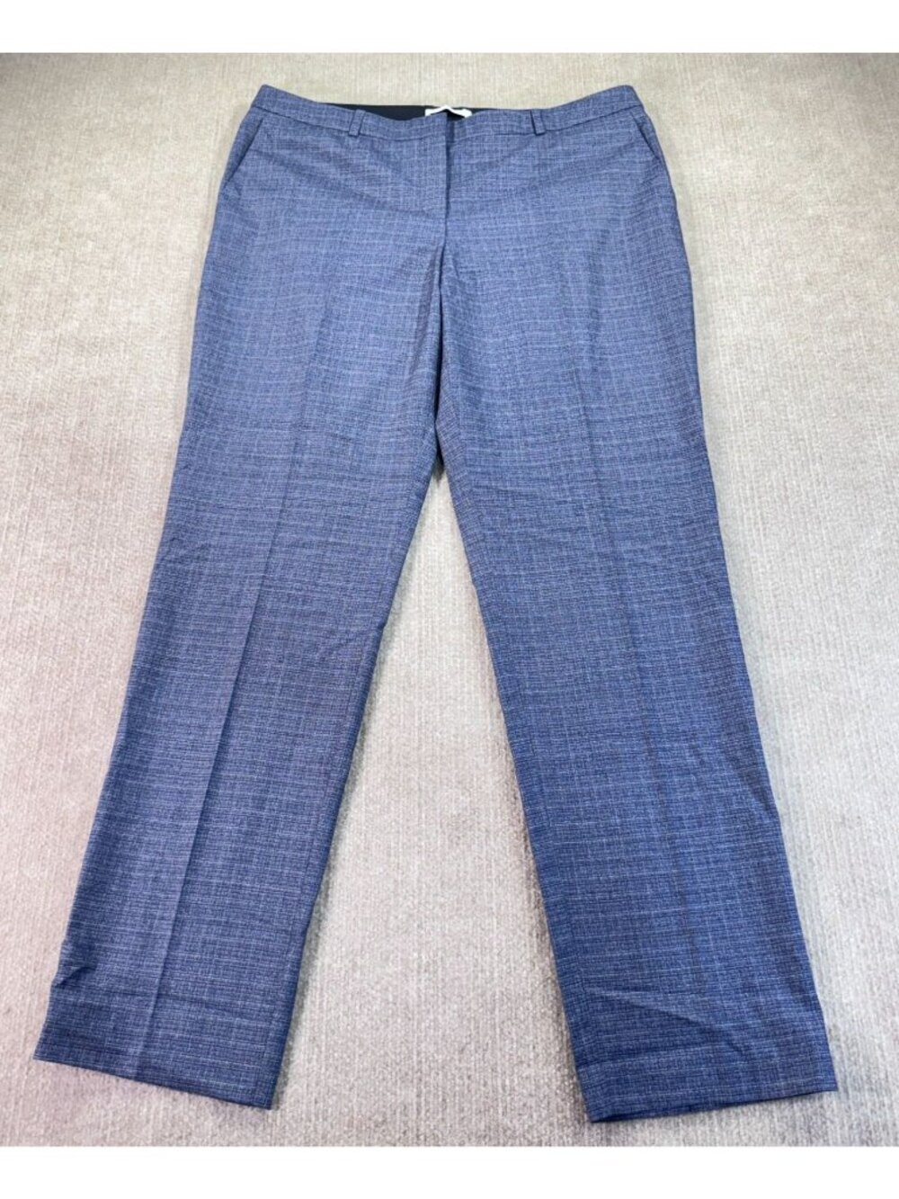 Hugo Boss Titana6 Women 12 Slim Fit Blue Wool Dress Pants Career Corp Refined